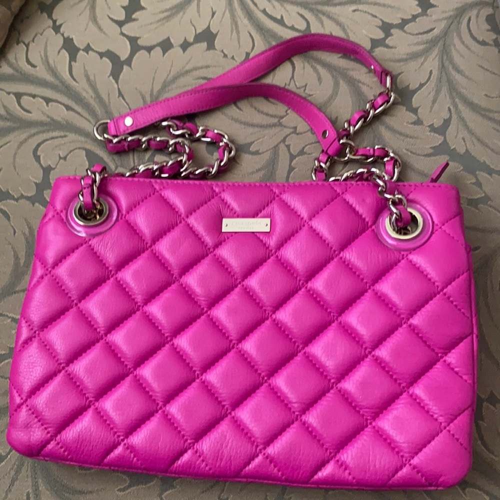 Kate spade quilted leather bag in hot pink